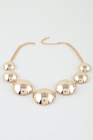 Final Sale Gold Modern Shiny Dome Chain Necklace