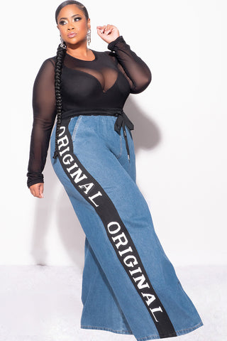 Final Sale Plus Size Top in Black Mesh