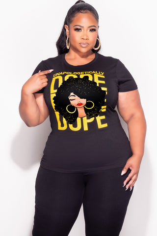 Final Sale Plus Size Fitted Black T-Shirt Unapologetically Dope