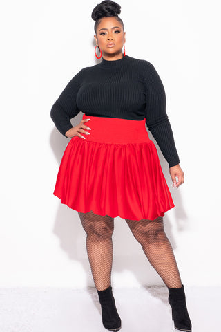 Final Sale Plus Size Ribbed Turtleneck in Black (Top Only)