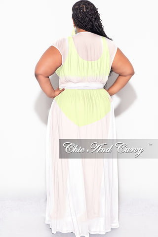 Final Sale Plus Size Goddess Cover Up / Duster in Ivory Chiffon