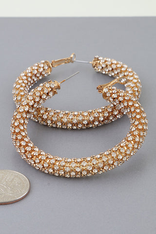 Final Sale Bejeweled Tube Hoop Earrings