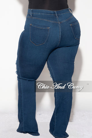 Final Sale Plus Size Distressed Knee Denim Jeans