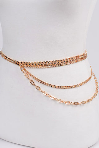 Final Sale Plus Size Chain Belt in Gold