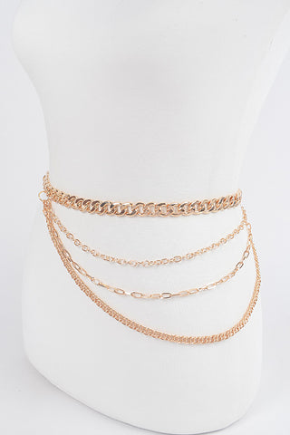 Final Sale Plus Size Chain Belt in Gold