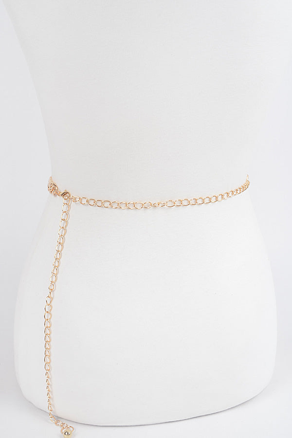 Final Sale Plus Size Chain Belt in Gold - One Size Only Final Sale Plus Size Chain Belt in Gold - One Size Only