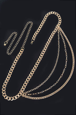 Final Sale Plus Size Chain Belt in Gold - One Size Only Final Sale Plus Size Chain Belt in Gold - One Size Only