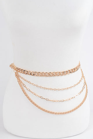 Final Sale Plus Size Chain Belt in Gold