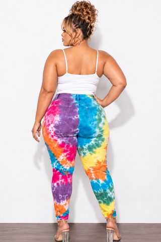 Final Sale Plus Size Multi-Color Tie Dye Pants