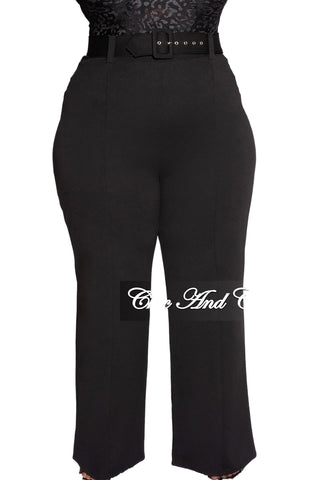 Final Sale Plus Size High-Waist Wide Leg Pants in Black