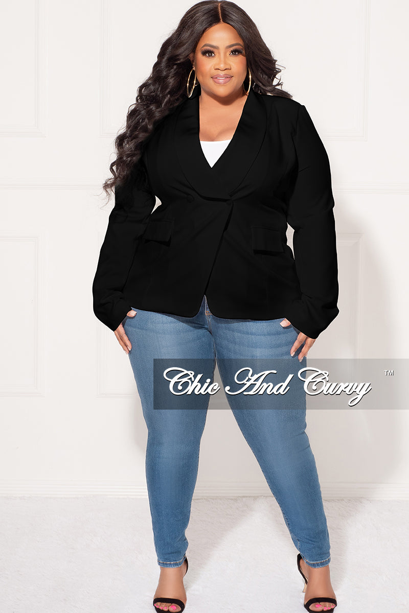 Final Sale Plus Size Suit Blazer in Black – Chic And Curvy
