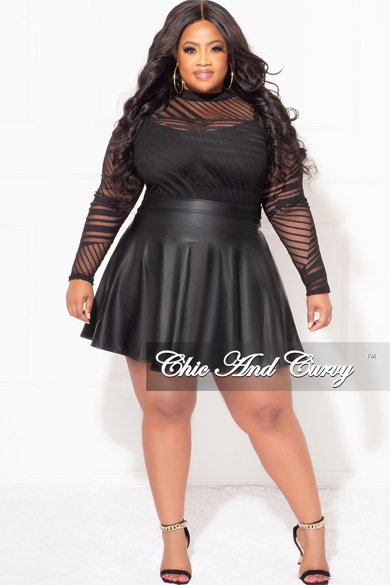 Final Sale Plus Size Bodysuit in Black Mesh