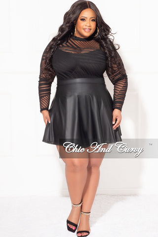 Final Sale Plus Size Bodysuit in Black Mesh
