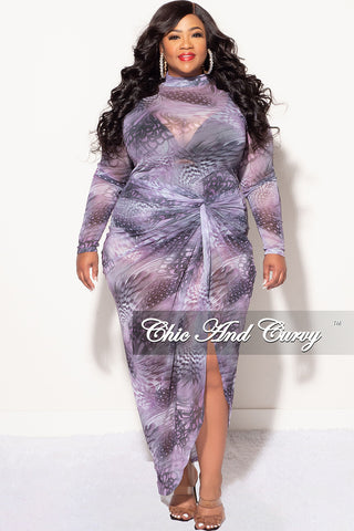 Final Sale Plus Size 2-Pc Set with Bodysuit & High Split Skirt in Mesh – Chic  And Curvy
