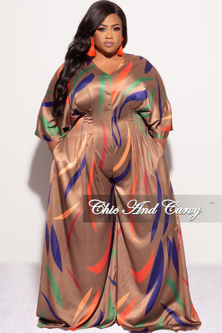 SOLD OUT! CLOSEOUT CLEARANCE! Plus Size Brown Wide Leg Palazzo