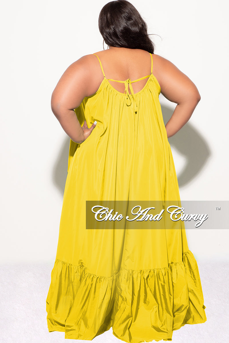 Yellow spaghetti strap maxi dress Clearance