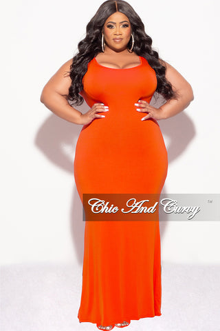 Final Sale Plus Size Tank Maxi Dress in Orange