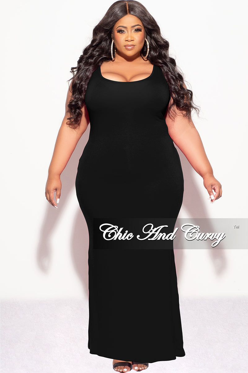 Final Sale Plus Size Tank Maxi Dress in Black – Chic And Curvy