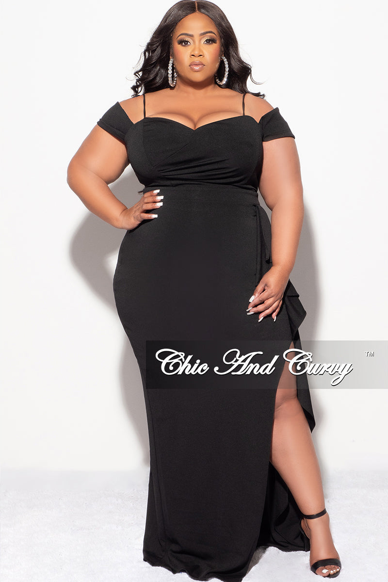 Plus size cold shoulder maxi dresses Clearance