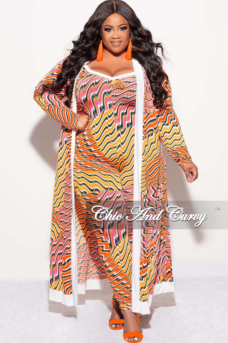 Final Sale Plus Size 2pc Duster & Spaghetti Strap Jumpsuit Set in Oran –  Chic And Curvy