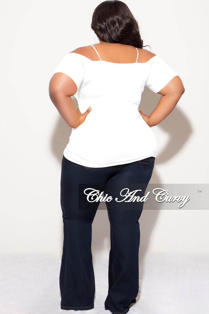 Final Sale Plus Size Cold Shoulder Top in White