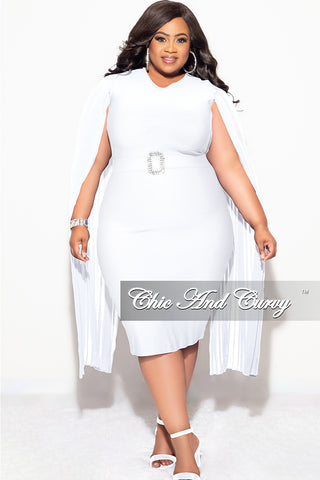 Final Sale Plus Size Bandage Dress with Cape Sleeves and Attached Blin ...