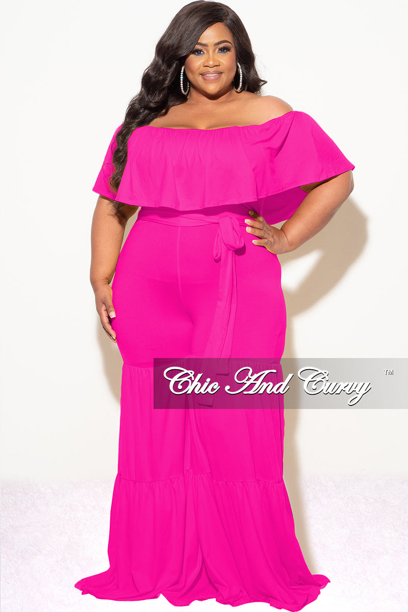 plus size dress jumpsuits YWJOUDA Fashion for Women Dressy Solid Color Casual Neck Sleeveless Belted High Waist Long Pants Rompers, Women's, Size: XL, Blue leg silhouette Final Sale Plus Size Off