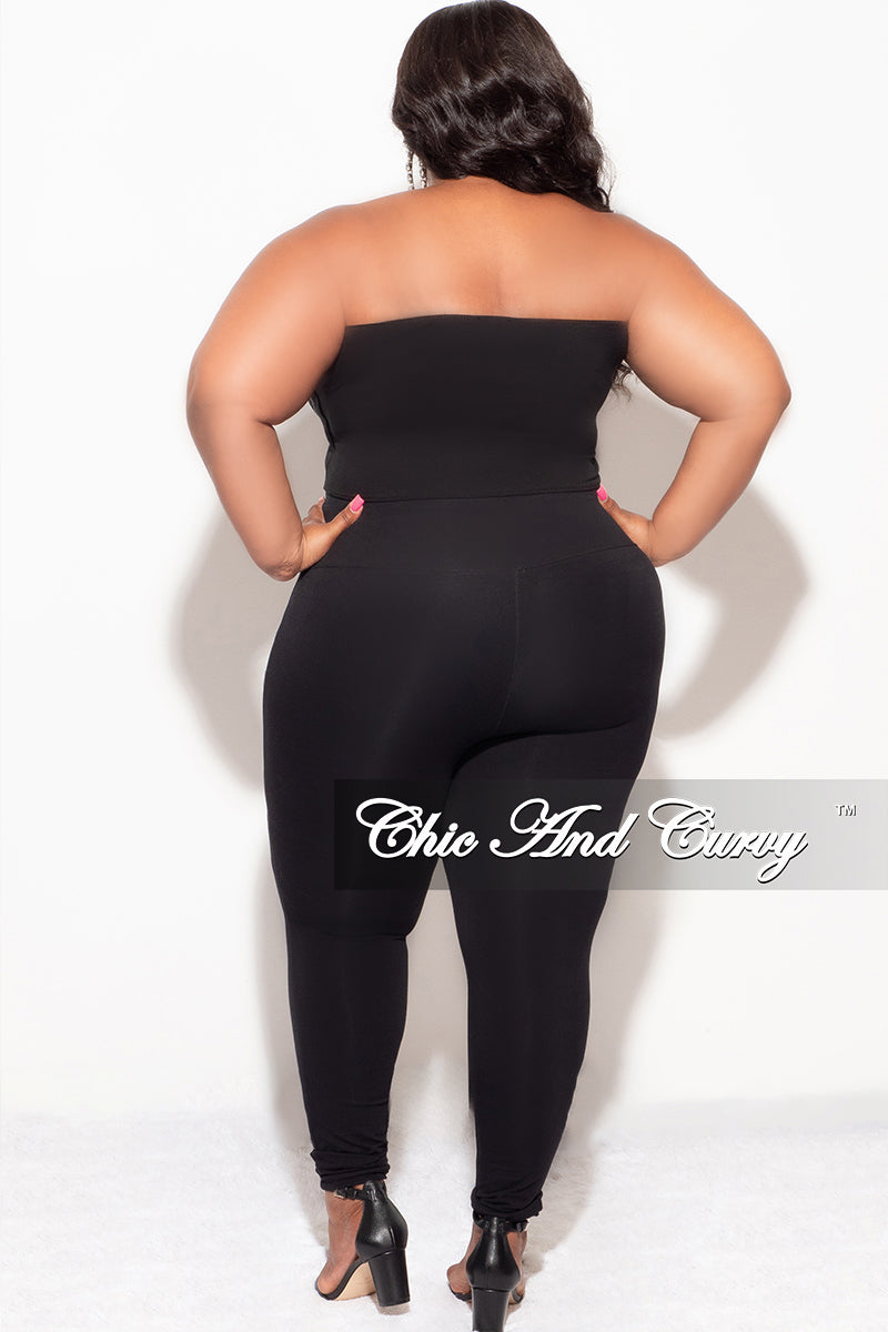 Final Sale Plus Size Strapless Bandana Top in Black and White