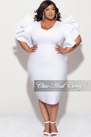 Final Sale Plus Size Scuba Dress in White