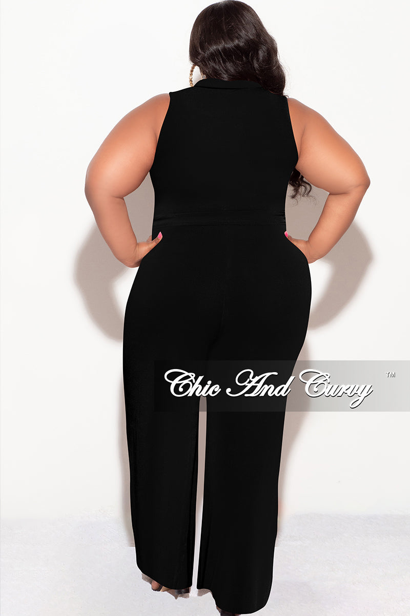 Final Sale Plus Size 2pc Set Crop Top and Pants in Black