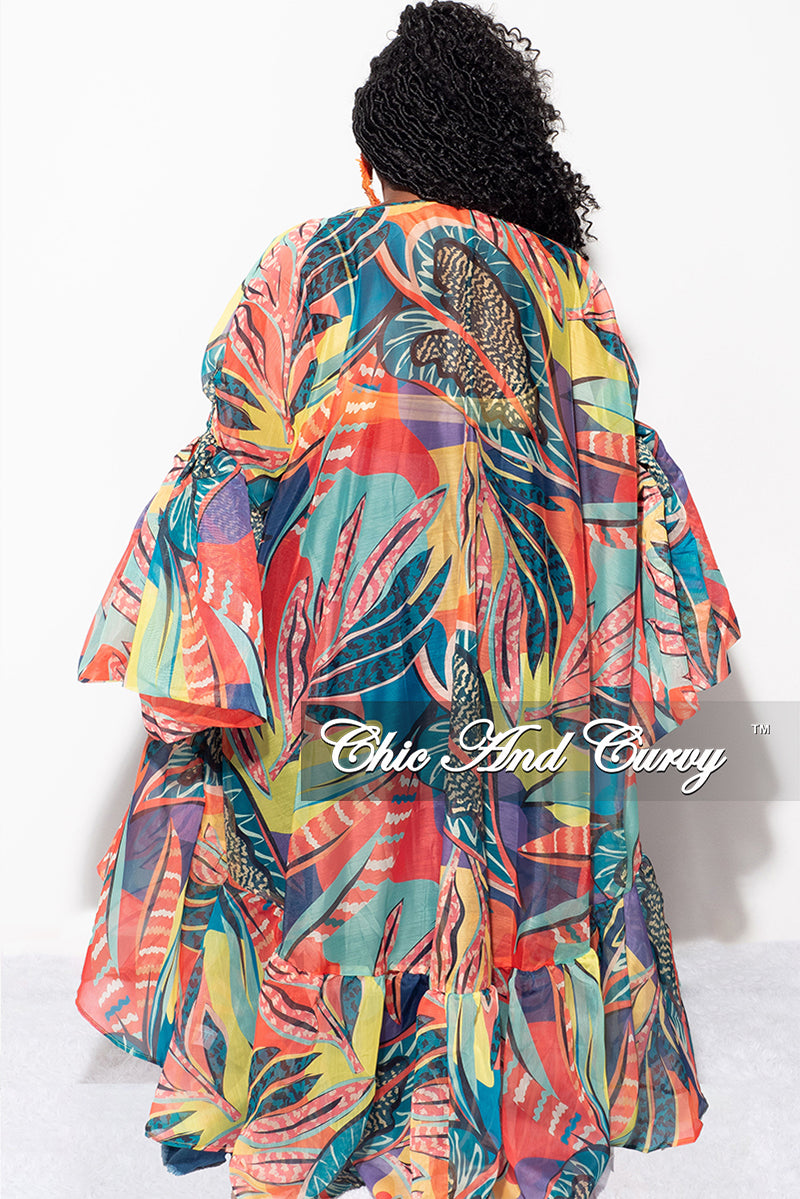 Torrid NWT Colorful Chiffon Long Sleeve Pleated Kimono Size 4 (4X/26) Plus  Size