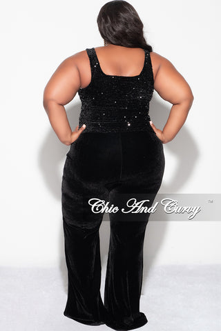 Final Sale Plus Sleeveless Sequin Size Top in Black