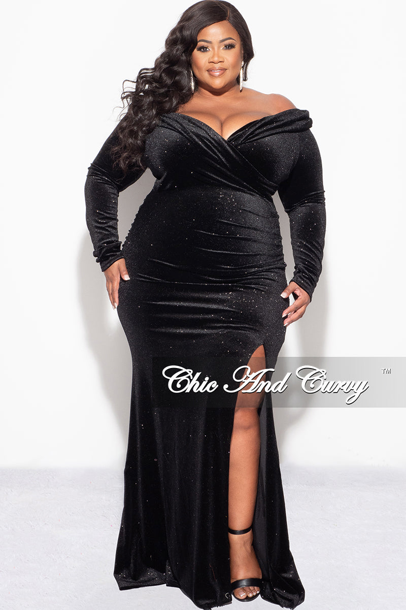 Final Sale Plus Size V-Neck Gown with Twist Front Waist in Emerald