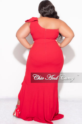 Final Sale Plus Size Gown With Slit in Red or Black