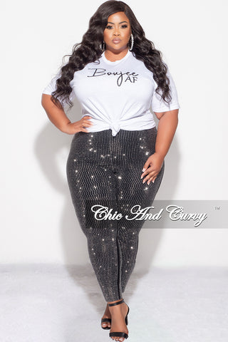 Final Sale Plus Size Black Pants With Studs (Pants Only)