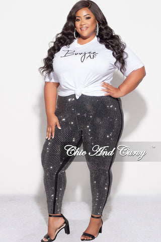 Final Sale Plus Size Black Pants With Studs (Pants Only)