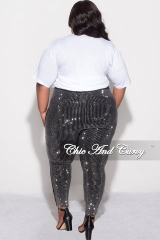 Final Sale Plus Size Black Pants With Studs (Pants Only)