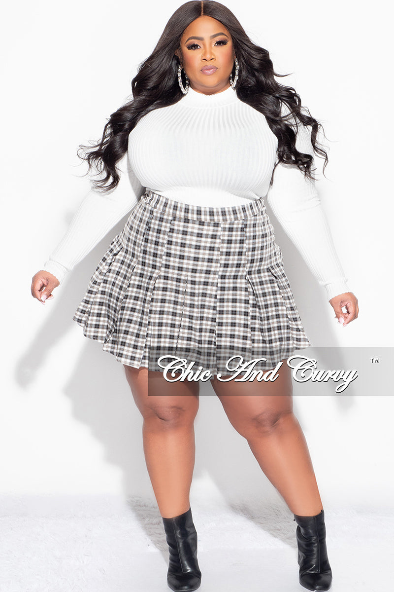 Final Sale Plus Size Mini Skater Skirt Plaid Print – Chic And Curvy