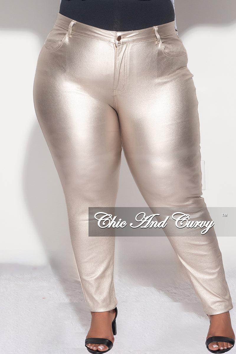 Final Sale Plus Size Jeans in Gold
