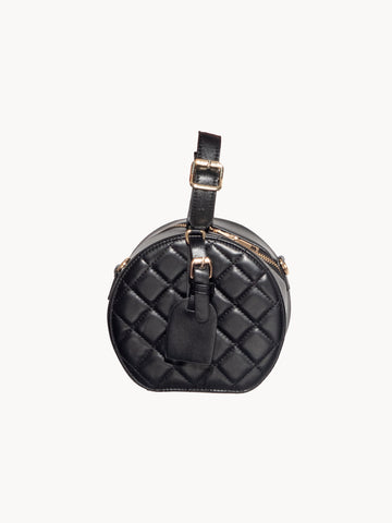 Final Sale Black Vegan Leather Quilted Purse
