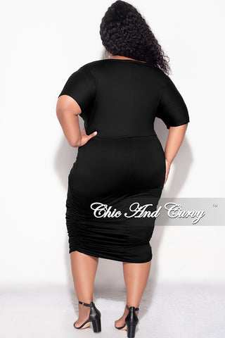 Final Sale Plus Size BodyCon with Ruched Sides in Black