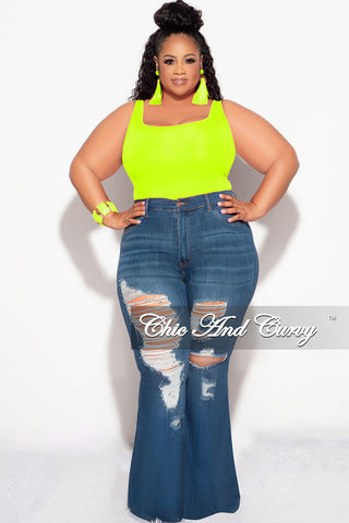 Final Sale Plus Size Camisole with Thick Straps in Neon Lime (Top Only)