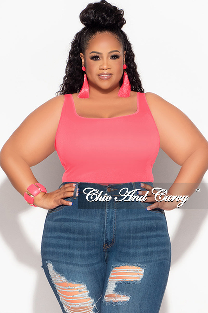 Final Sale Plus Size Camisole with Thick Straps in Rose Pink