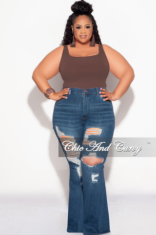 Final Sale Plus Size Camisole with Thick Straps in Chocolate Brown (Top Only)