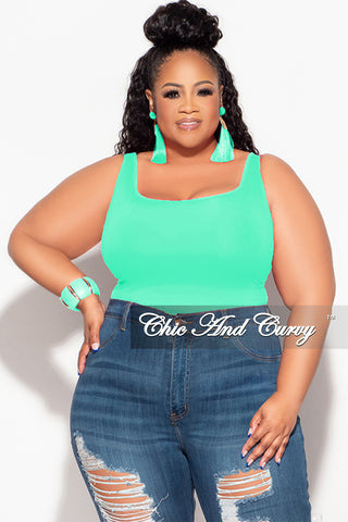 Final Sale Plus Size Camisole with Thick Straps in Mint (Top Only)