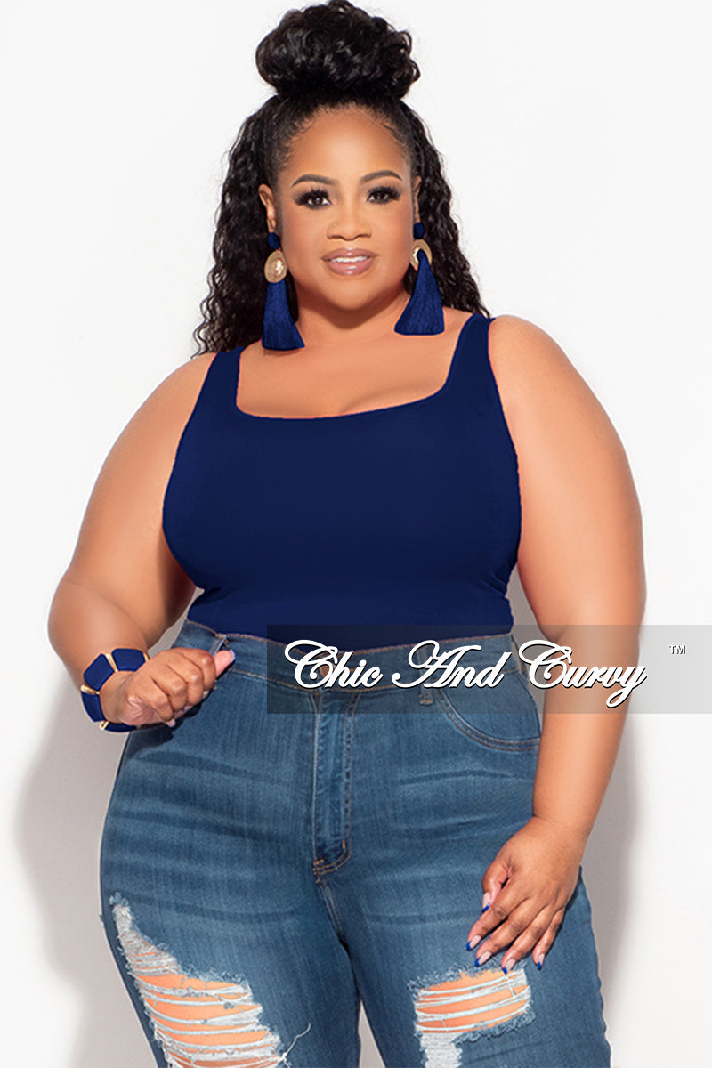 Final Sale Plus Size Camisole with Thick Straps in Navy (Top Only)