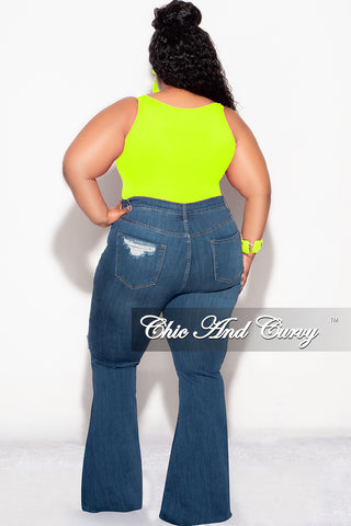 Final Sale Plus Size Camisole with Thick Straps in Neon Lime (Top Only)