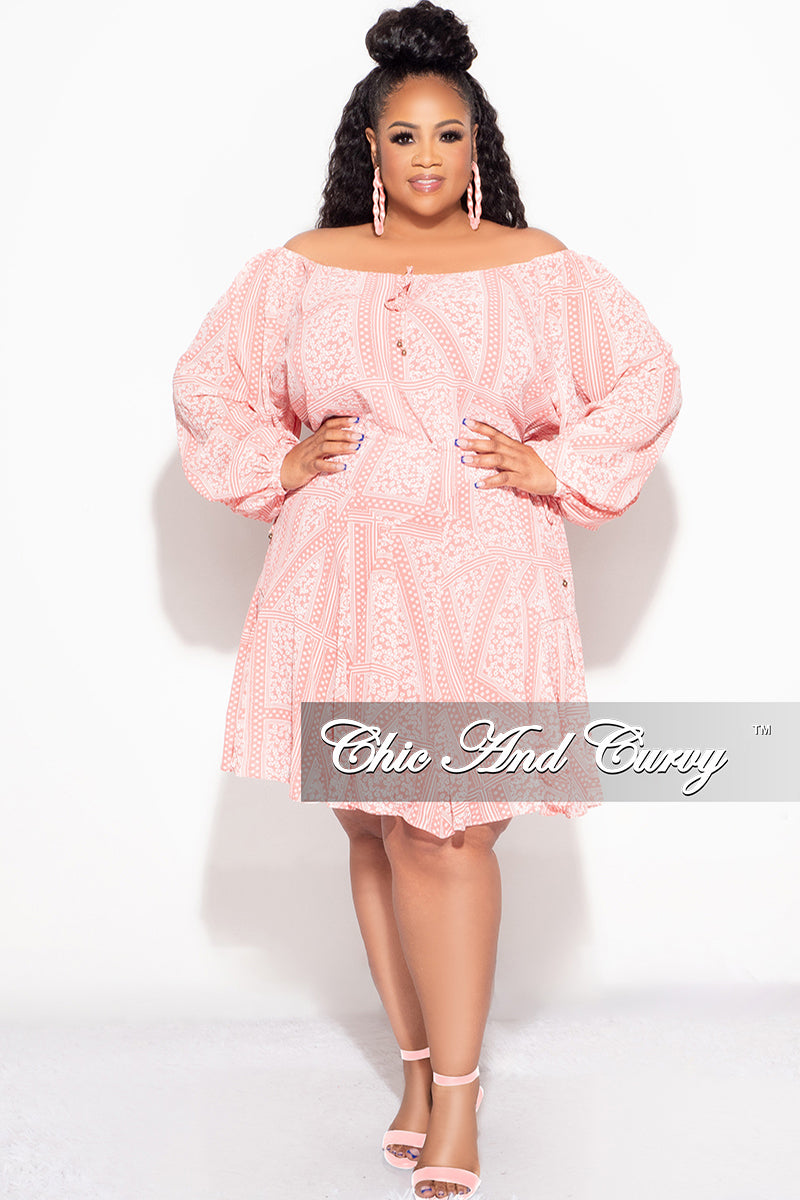 Final Sale Plus Size Off The Shoulder Dress in Coral Print Summer Chic And Curvy Final Sale Plus Size Off The Shoulder Dress in Coral Print Summer Chic And Curvy