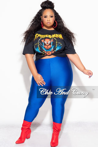 Final Sale Plus Size Short Sleeve "Spiderman " Graphic T-Shirt in Black