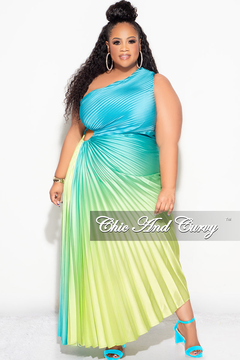 Final Sale Plus Size Satin One Shoulder Asymmetric Pleated Dress with Chic And Curvy Final Sale Plus Size Satin One Shoulder Asymmetric Pleated Dress with Chic And Curvy